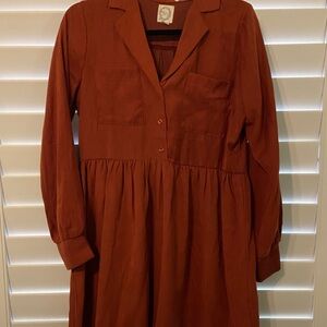 Blue Rain Terracotta Long Sleeve Dress